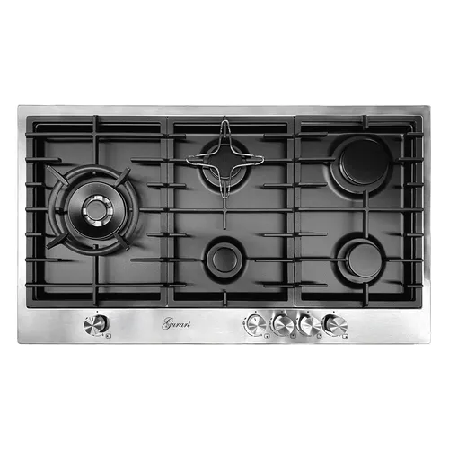 Gurari TY905VPGC Gaskochfeld 90 cm Autark Edelstahl Schwarz