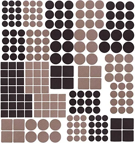 AGT Möbeluntersetzer: 220-teiliges Filzgleiter- und Möbelpuffer-Set, selbstklebend, 4 mm (Wandtürstopper, Filzschoner)