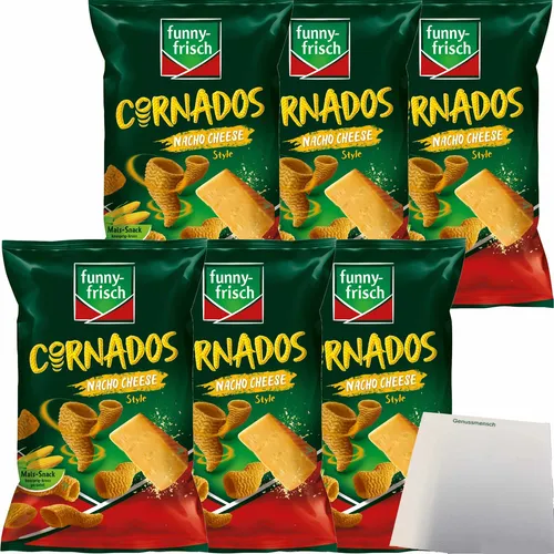 funny-frisch Cornados Nacho Cheese Style 6er Pack 6x80g Packung usy Block