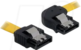 DELOCK 82496 - SATA 3 Gb/s Kabel gerade auf rechts gewinkelt 30 cm gelb