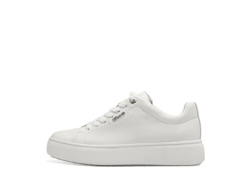 Tamaris Damen Sneaker Low Leder in Weiß, Größe 42 EU in weiß von Tamaris