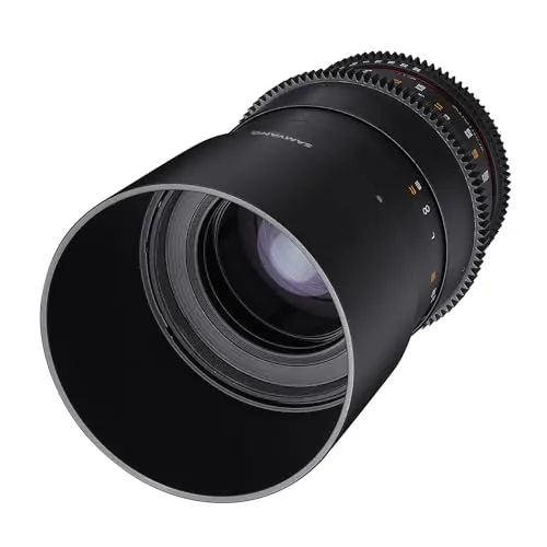 SAMYANG 100mm T3.1 VDSLR ED UMC MACRO für Sony E - Makro-Videoobjektiv mit manuellem Fokus und 0,8 Zahnkranz Gear, ideal für kreative Filmprojekte und beeindruckende Detailaufnahmen.