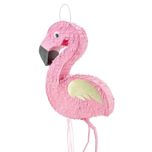 Piñata 55x25x8cm Flamingo - Party Dekoration zum Befüllen - Partyspiele für Kindergeburtstag Geburtstag Mädchen Party Tierparty Hawaiiparty - Geburtstagsdeko Partydeko & Partyzubehör - Rosa