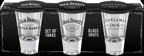 Jack Daniel's Licensed Barware Geschenkschuss, Set, 3 Stück, transparent