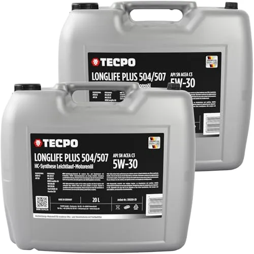 TECPO Motoröl 40 Liter 5W-30 LONGLIFE Plus HC Synthese ACEA C3 API SN / 504/507 / 229.31 229.51 / LL-04 C30