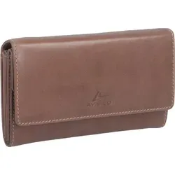 Echtleder Damengeldbörse, braun - Braun