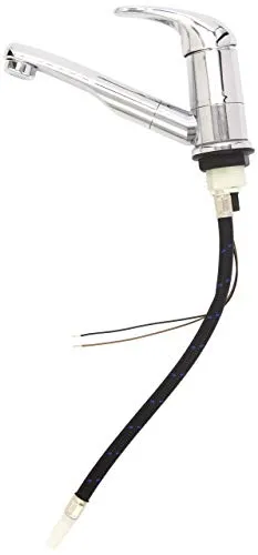 Comet Roma Wasserhahn - Ø33mm mit Nylonflexschlauch - Kaltwasserhahn mit Mikroschalter für einfache Bedienung, ideal für Haushalte und leichte Anwendungen. Innovatives Design für hohen Komfort.