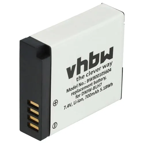 vhbw Akku kompatibel mit Panasonic Lumix DMC-GF7, DMC-GF8, DMC-GF7K, DMC-GM1 Kamera (600 mAh, 7,2 V, Li-Ion), Infochip