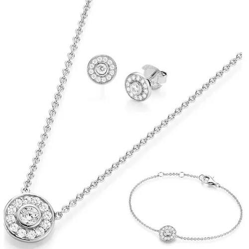Giorgio Martello Set: Collier, Armband und Ohrstecker aus 925/-Silber - Hochwertiges Schmuckset aus rhodiniertem Sterlingsilber, perfekt für besondere Anlässe oder als elegantes Alltagsaccessoire.