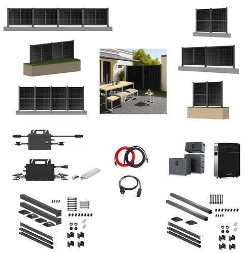 Solarzaun Balkonkraftwerk 4 Module mit 1600W Wechselrichter
