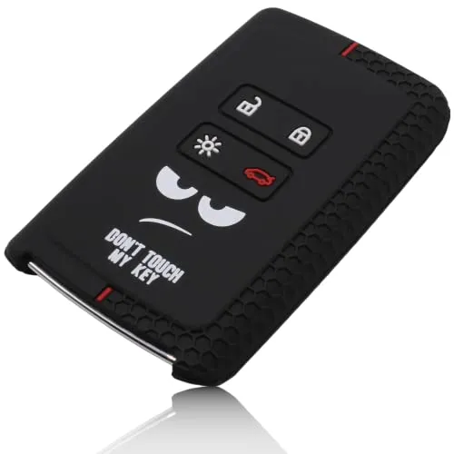 FOAMO Autoschlüssel Hülle Silikon kompatibel mit Renault 4-Tasten Smartkey (nur Keyless-Go) Schutzhülle Cover in Don't touch my Key