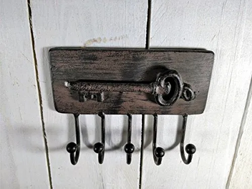 Manufaktur Lichtbogen Schlüsselleiste aus Metall - 11,5x15x3 cm - Schlüsselbrett Nostalgie