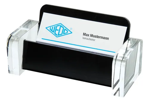 Produktbild WEDO Acryl Visitenkartenhalter Acryl Exklusiv Glasklar Schwarz