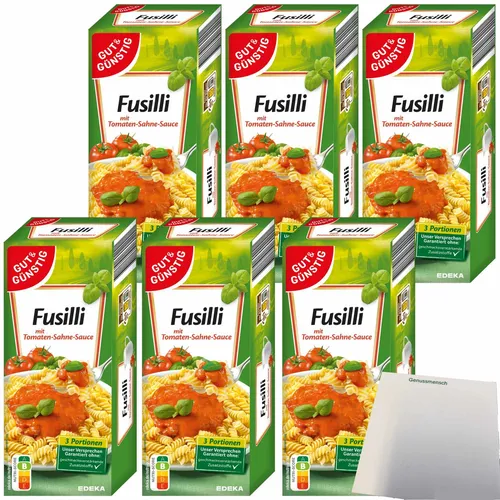 Gut&Günstig Fusilli mit Tomaten-Sahne-Sauce 6er Pack 6x375g Packung usy Block