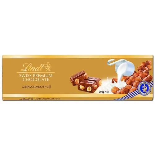 Lindt Schokolade | Vollmilch-Nuss Tafel | 300g | feine Vollmilch-Schokolade mit Nüssen