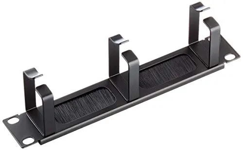 Delock 10″ Kabelmanagement Bürstenleiste mit 3 Bügeln 1 HE schwarz