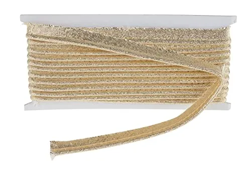 Rico Design Paspelband Schrägband 1.0 cm x 3.0 m Ganzjährig Waschbar 40°C 100% Baumwolle Gold