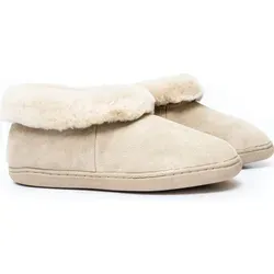 Hausschuhe Lammfell Modell KRETA knöchelhoch geschlossen mit Fellkranz Beige 36 - Beige - 36