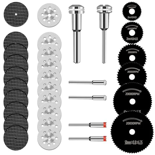 shengbenhao Kreissägeblatt-Set für Multifunktionswerkzeuge für Rotationswerkzeug, Kreissägestahlklingen mit 1/8 Zoll Pleuel geeignet für Holz, Kunststoff, Stein und Metall