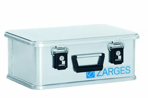 ZARGES Mini XS Aluminiumbox mit Klappverschluss - Lagerbehälter aus robustem Aluminium (500x340x200mm) mit praktischem Klappverschluss, ideal für sichere Aufbewahrung und Transport.