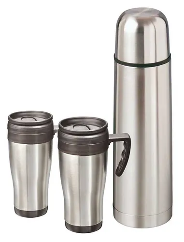 „Tom“ Travelling-Set Edelstahl doppelwandig thermoisoliert 2x Auto-Isolierbecher