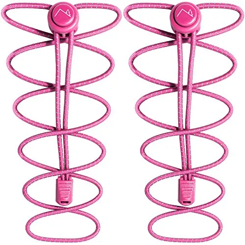 CampTeck U6603 Schnürsenkel mit Schnellverschluss, Elastische Schnürsenkel mit Schnellschnürsystem - Rosa - 1 Paar