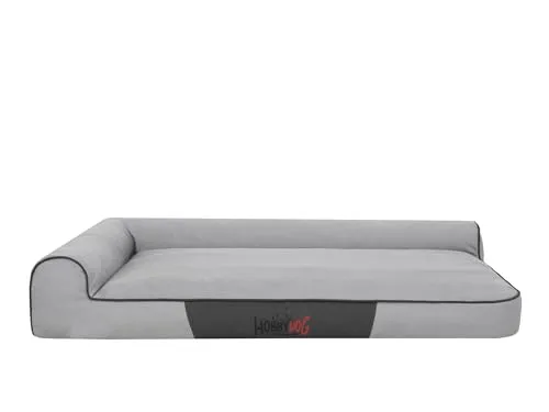 Bjird Hundebett - Hundekorb für kleine mittelgroße & große Hunde - Hundekissen - Hundesofa - Bezug abnehmbar und waschbar - Best - Größe: 115 x 80 x 18 cm [Größe: L] - Asche Oxford