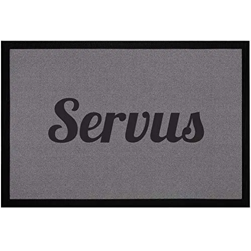 MoonWorks® Fußmatte Servus Gruß Willkommen Auf Wiedersehen Hallo Tschüß Dialekt rutschfest & waschbar schwarz 60x40cm