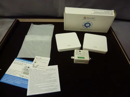 DieseRC Funk-Lichtschalter 10A - Elektrotechnik Lichtschalter, kabellose Steuerung für Lampen bis 1500W, einfache Installation ohne Verkabelung und bis zu 50m Reichweite.