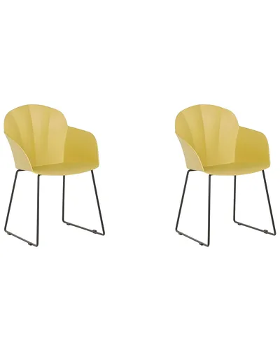 BELIANI Esszimmerstuhl 2er Set Gelb