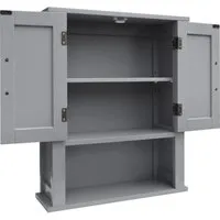 Teamson Home Mercer Holz Badezimmer-Wandschrank Grau - Moderner Wandschrank aus Holz mit verstellbarem Innenregal für optimale Aufbewahrung. Ideal für kleinere Badezimmer, inklusive einfacher Montageanleitung für schnellen Aufbau.