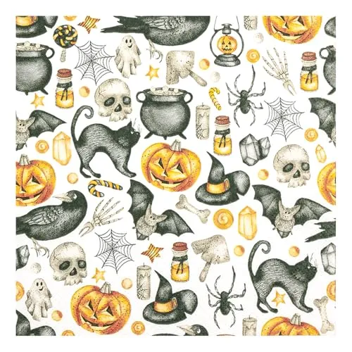 HOME FASHION Serviette Hocus Pocus 33x33cm 20 Stk.Halloween Party Dekoration