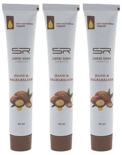 varivendo Handcreme varivendo Notizblock + 3 x SR Hand- und Nagelbalsam mit Arganöl 45 ml Tube, 3-tlg., Handbalsam Handcreme Nagelpflege Hautpflege