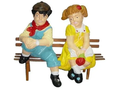 Design Kinder Figur Statue Skulptur Deko Garten - Große Kinderfigur aus hochwertigem Kunststoff, 77 cm hoch. Ideal für Wohnzimmer, Schlafzimmer oder Garten. Setzen Sie ein fröhliches Highlight in Ihrem Zuhause!