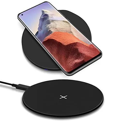 Qi Schnellladegerät Wireless kompatibel für Xiaomi Mi 9 10 11 Kabellose Universal Schnellladestation Induktiver Charger, Farbe:Schwarz