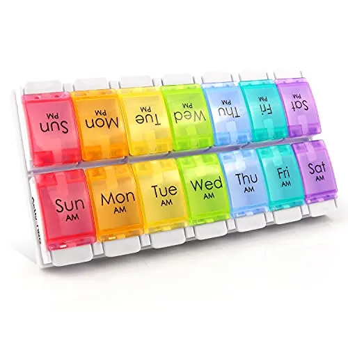 Medizinische wöchentliche Pillendose mit Druckknopf-Design