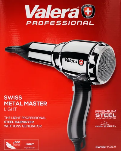 Valera Swiss Metal Master Light - Professioneller Haartrockner für Salonqualität - Haartrockner mit 2000 W Leistung, Ionen-Technologie und einem leichten Metallgehäuse für einfaches Styling und glänzende Ergebnisse.