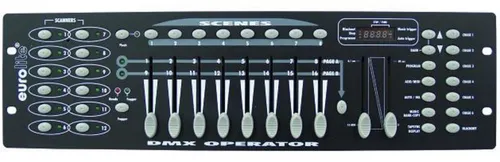 EUROLITE DMX OPERATOR 192 - 192 Kanäle Controller für bis zu 16 Geräte - Lichtsteuerung für bis zu 12 Geräte mit 192 Kanälen, 6 Chaser und Musiksteuerung über Mikrofon. Ideal für professionelle Lichtshows und Events.