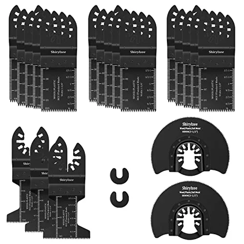 shirylzee 20 Universal Sägeblätter, für Schwingsäge, Zubehör für Fein Multimaster, Bosch, Dewalt, Dremel, Ryobi, Makita und mehr zum Schneiden von Holz und Metal
