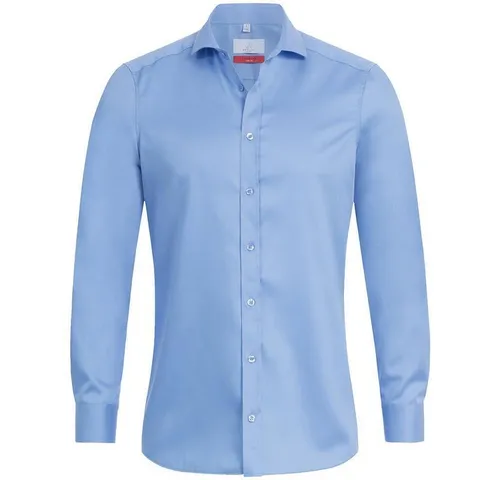 GREIFF Langarmhemd Greiff Corporate Hemd PREMIUM Herren OEKO TEX® Mittelblau