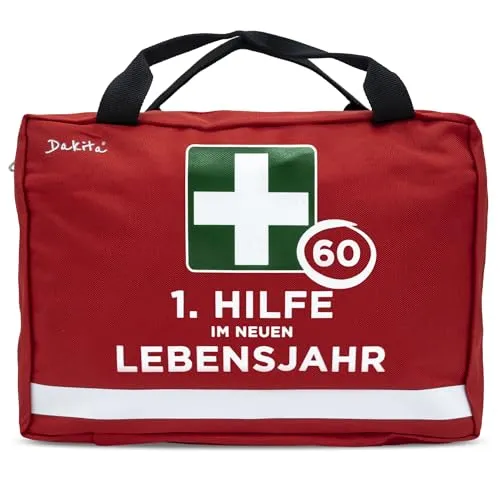 Dakita Erste-Hilfe Tasche zum 60. Geburtstag - Erotische Scherzartikel - Humorvolle Tasche mit durchdachter Innenaufteilung für Gutscheine und kleine Überraschungen; robust und wasserabweisend für langanhaltenden Spaß.