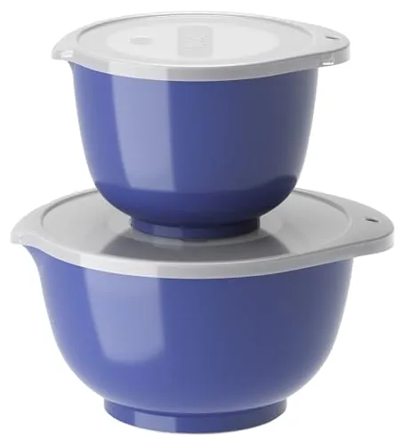 Rosti Margrethe Schüssel Set, 4-teilig, Electric Blue - Rührschüssel Set aus recycelbarem Kunststoff, bruchsicher und temperaturbeständig von -18 °C bis +100 °C. Ideal zum Rühren, Servieren und Aufbewahren.
