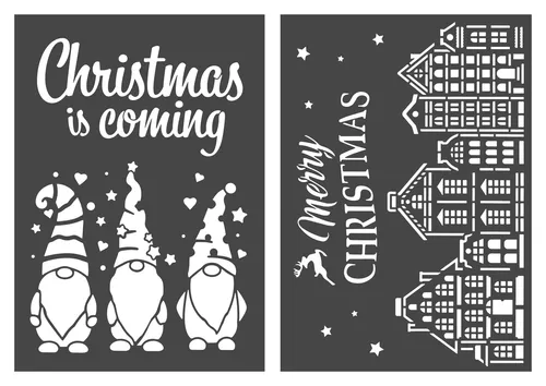 VBS Schablonen Set Merry Christmas A4 2 Stück Motivschablone Schablone Scrapbook