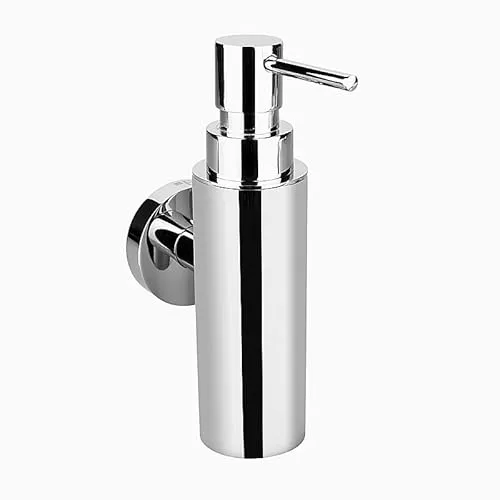 Brillantbad BOMEGA Seifenspender aus Messing mit polierter Chrom-Oberfläche - Eleganter Seifenspender für Bad & Küche, einfache Montage durch Bohren oder Kleben, 150 ml Fassungsvermögen für optimale Hygiene.