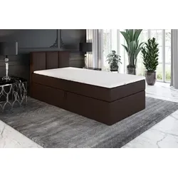 Boxspringbett NASI 80x200 (Links) mit Bettkästen – Schwarz in schwarz von A&J MöbelLand