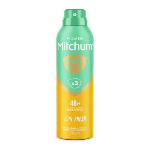 Revlon Mitchum Women Triple Odor Defense 48HR Protection Aerosol Deodorant & Anti-Transpirant, Pure Fresh, 200 ml
