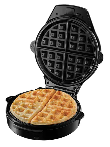 Russell Hobbs Multifunktionsgerät 3-in-1 - Waffeleisen, Mini Cupcake und Donut Maker in Fiesta Rot, spülmaschinengeeignete Platten und platzsparend verstaubar