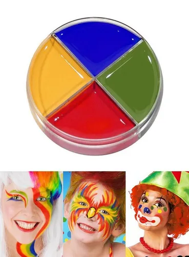 Maskworld Theaterschminke Creme Schminke rot-blau-gelb-grün Fasching Make-up, Hochwertige Schminke für Theater & Fasching