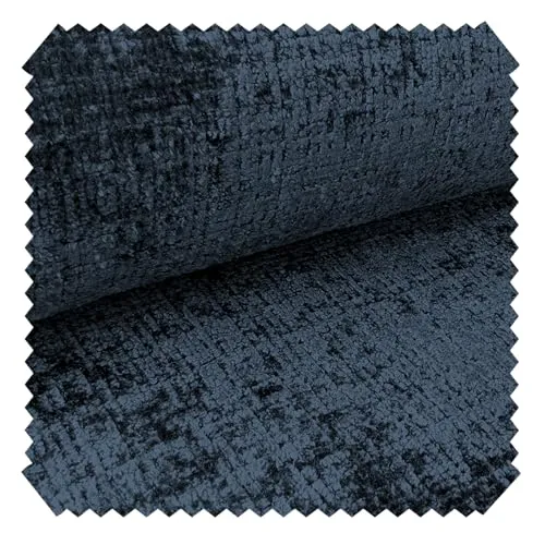novely® CRETA Glänzender Chenille-Polsterstoff, Robuster Möbelstoff, Schwer Entzündbarer Bezugsstoff, Pflegeleichte Meterware 1lfm | Farbe: 79 Navy Dunkelblau