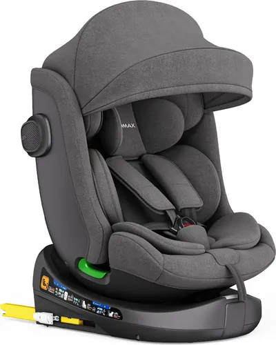 XOMAX C013 Kindersitz 360° drehbar mit Isofix - Kindersitz für 0-36 kg, mit 360° Drehfunktion und verstellbarer Neigung. Optimaler Komfort und Sicherheit dank 5-Punkt-Gurt und atmungsaktivem Bezug. Ideal für Kinder von Geburt bis 12 Jahre.